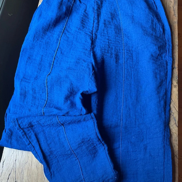 Habitat Women’s Rayon Pants Size Large Blue with Pockets & Front Seam Detail - Picture 5 of 11